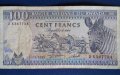 100 франка Руанда 1992г, снимка 1 - Нумизматика и бонистика - 45715379
