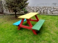 Градинска детска масичка с пейки, цветна., снимка 3
