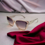 Луксозни дамски слънчеви очила Golden Shine, снимка 1
