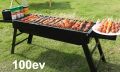 Портативно голямо сгъваемо барбекю на дървени въглища със допълнителни отваряеми поставки, снимка 3