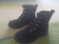 Боти тип кубинки, естествен набук, черни, 37 номер, снимка 1