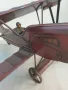 76см ръчна дърворезба фигура/стара голяма дървена играчка/самолет-биплан, снимка 4
