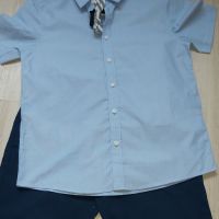  Детска риза с къс ръкав и папийонка 9-10 г. Нова!, снимка 1 - Детски ризи - 45398910