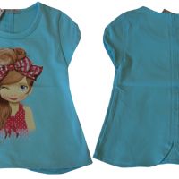 Блуза с къс ръкав за момиче, снимка 1 - Детски Блузи и туники - 45233644