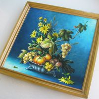 Маслена картина натюрморт Pascal Bertier, в рамка 57/57 см, отлична, снимка 3 - Картини - 45270539