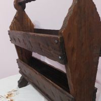 Старинна дървена стойка за вестници в отлично състояние. , снимка 5 - Декорация за дома - 45785071