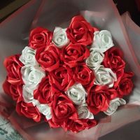 Букети от вечни сатенени рози., снимка 5 - Изкуствени цветя - 45116323