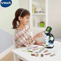 Детски микроскоп Vtech GENIUS XL, увеличение 200Х, с комплект аксесоари, снимки и видеоклипове , снимка 2 - Образователни игри - 45900273