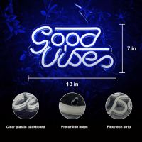 Good Vibes Neon Sign - Светодиодна табела с USB захранване, 33 х 18 см, снимка 3 - Лед осветление - 45672153