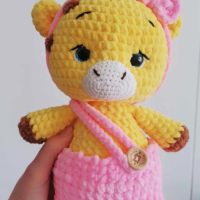 Плетена плюшена играчка - жирафче, снимка 2 - Плюшени играчки - 45238538