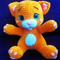 Плетена плюшена играчка - коте , снимка 2 - Плюшени играчки - 45238338