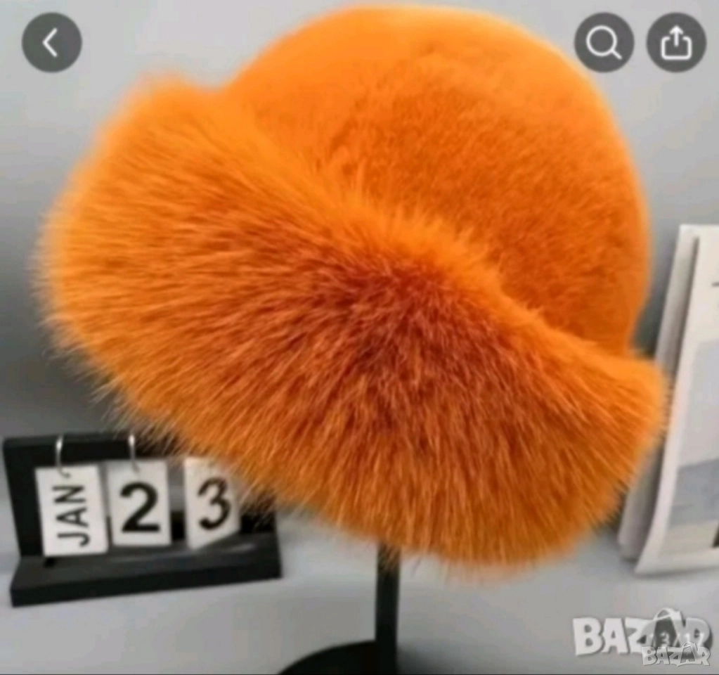 Елегантна дамска шапка с косъм , снимка 1