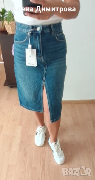 Дънкова пола Pull&Bear XS размер, снимка 1