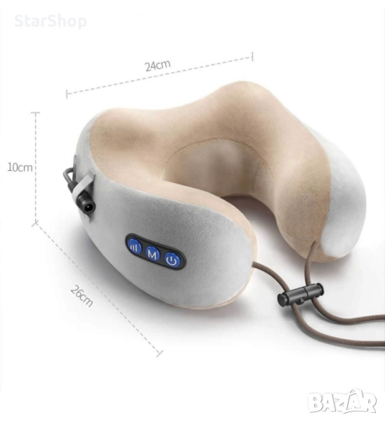 Шиацу масажор за врат със загряваща функция U-Shaped, Сив, снимка 1
