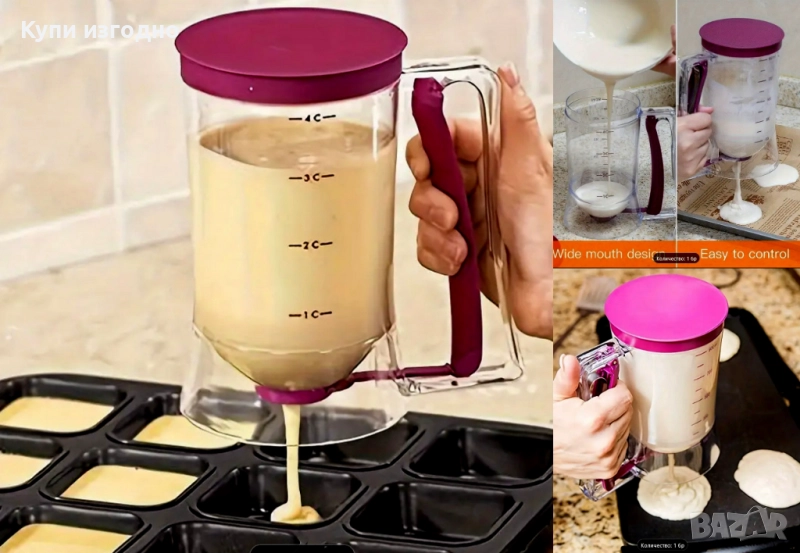 Диспенсър Инструмент за перфектни палачинки, вафли и къпкейкове, снимка 1