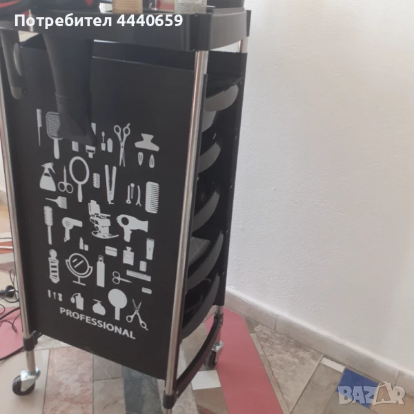 Продавам фризьорска мивка и помощна фризьорска количка, снимка 1