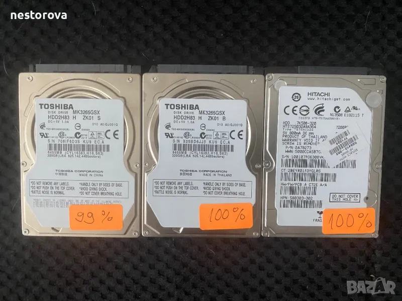 HDD Toshiba / Hitachi 320 GB 2,5’ харддиск, снимка 1