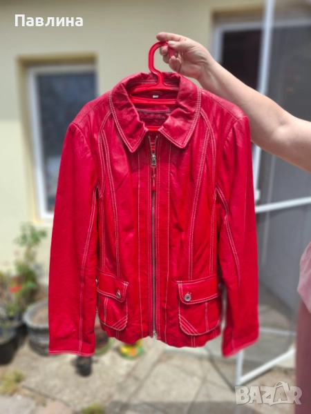 Червено кожено яке, снимка 1