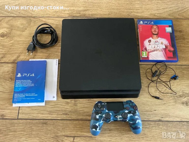 PS4 Slim 500gb с кутия , нов джойстик , игра Фифа20, снимка 1