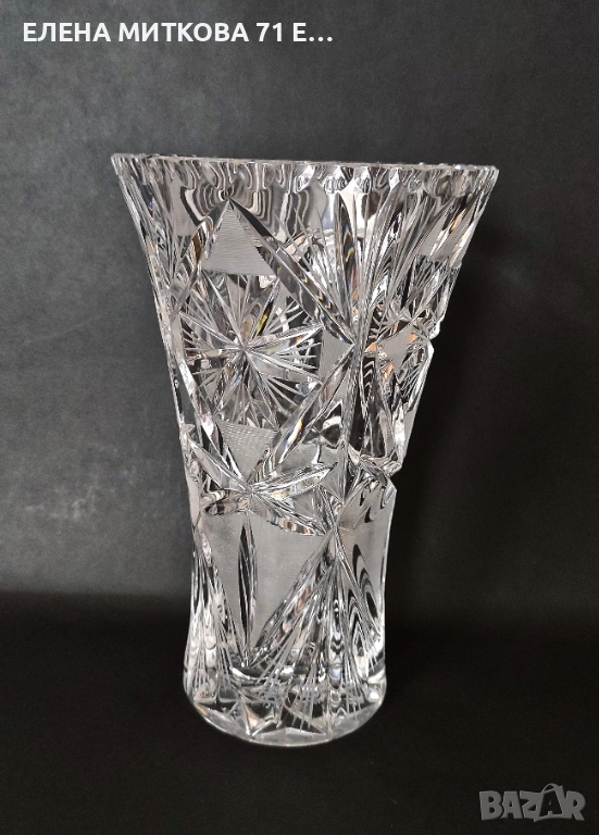 Масивна и голяма кристална ваза, снимка 1