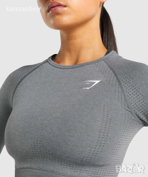 Gymshark Vital Seamless 2.0 Long Sleeve Crop Top - дамско фитнес боди КАТО НОВО С , снимка 1