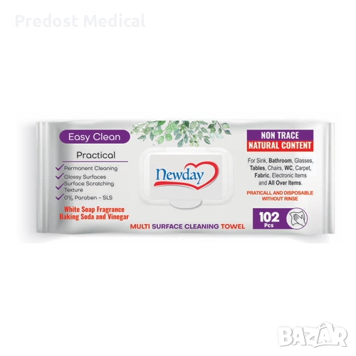Универсални почистващи мокри кърпи Newday Multi Surface Cleaning - 102 бр в пакет, снимка 1
