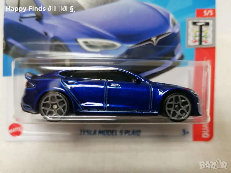 💕🧸 Hot Wheels Tesla Model S Рlaid Quarter Mile Heroes, снимка 1