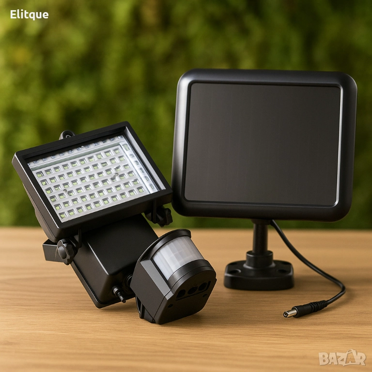 Соларен  градински прожектор 60 LED и сензор за движение, снимка 1