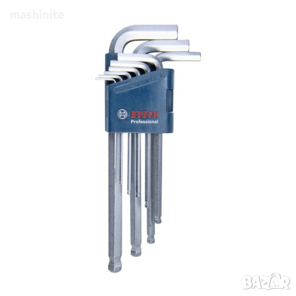 Комплект шестостенни ключове Hex 9 броя Bosch, снимка 1