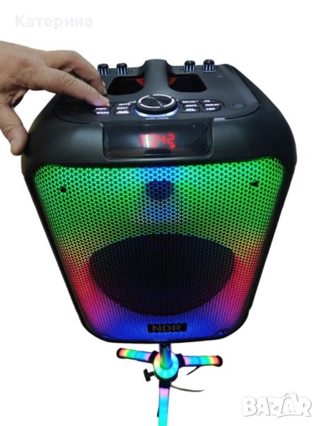 Bluetooh Karaoke Speaker NDR 102B - Красив LED високоговорител със 7 режима, снимка 1