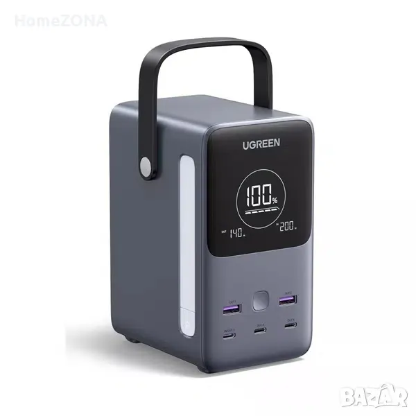 Външна батерия Ugreen PB770 48000 mAh, 300W, USB-C, USB-A, Smart Digital Display, сив, снимка 1