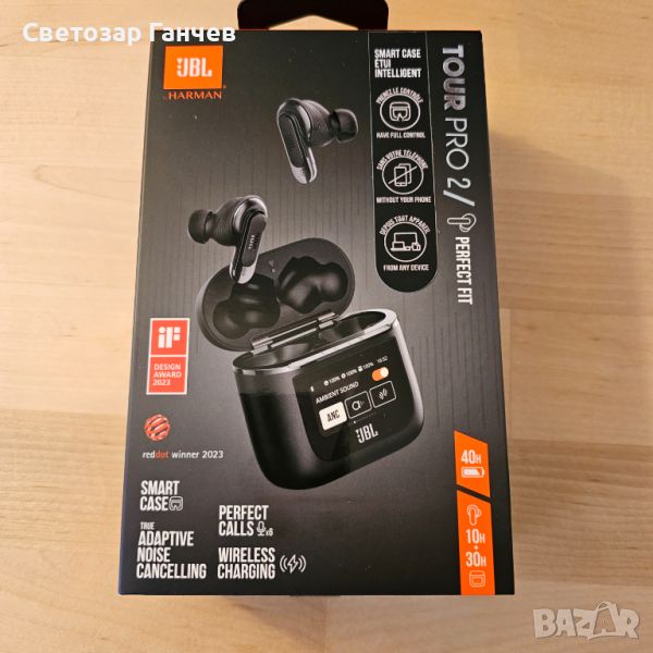 Безжични слушалки JBL Tour Pro 2 TWS черни, снимка 1