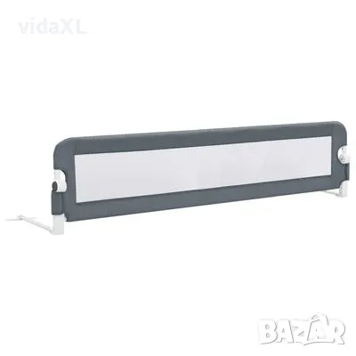 vidaXL Ограничител за детско легло, сив, 180x42 см, полиестер（SKU:10177）, снимка 1