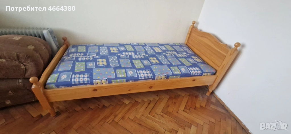 Единично чамово легло, снимка 1
