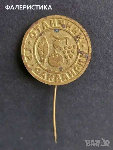 Наградна значка: Отличник в земеделието  град Сандански., снимка 1