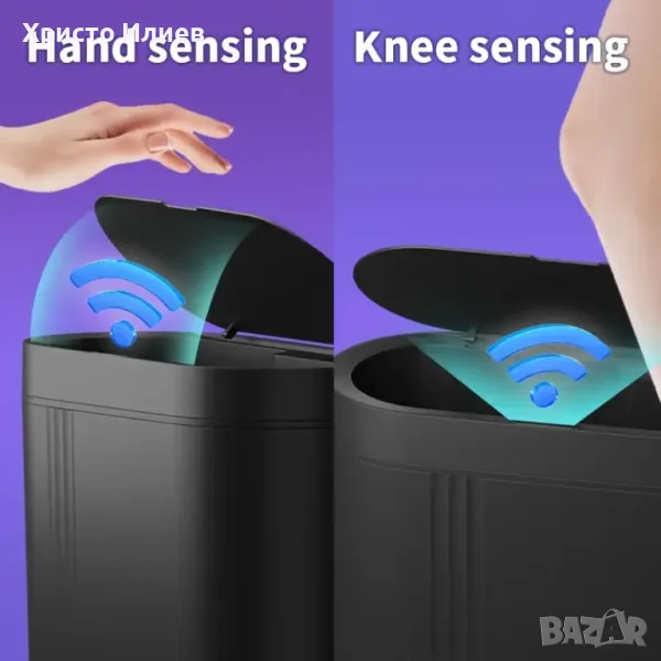 Кошче за боклук с автоматичен сензор за движение Кош за отпадъци боклук, снимка 1