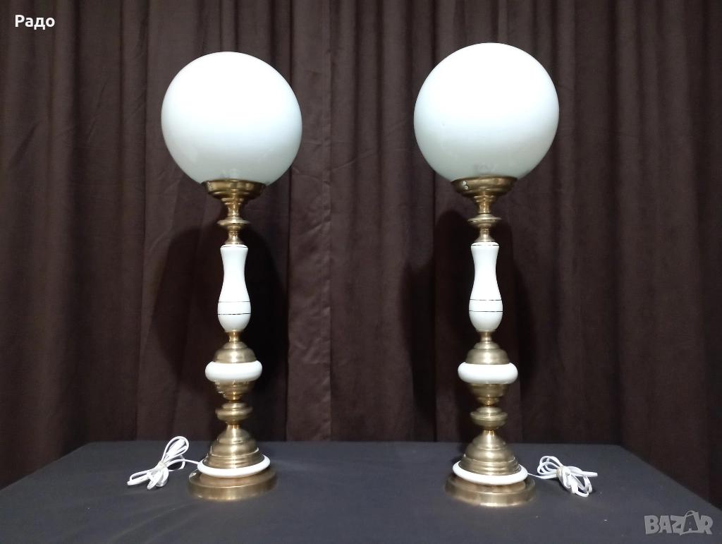 Комплект от две много големи порцеланови лампи - лампа, снимка 1