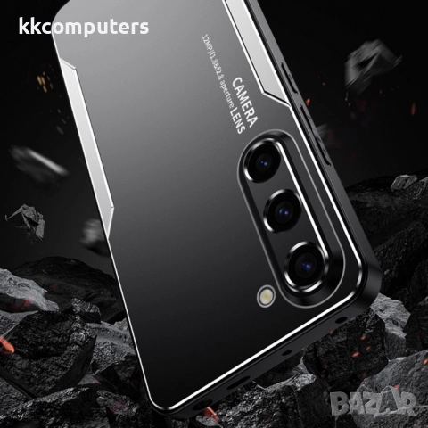 Защитен калъф с Протектор за Samsung Galaxy A17 5G / A17 4G - Алуминиева Сплав, TPU, PC [Златист, Ср, снимка 7 - Калъфи, кейсове - 52198324