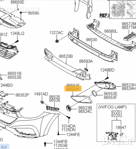 865822Y000,дясна лайсна около решетка халоген хром HYUNDAI IX35 2010-, снимка 2 - Части - 46894631