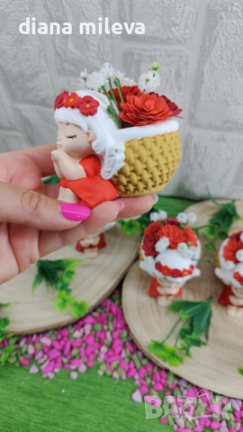 Ангелчета в  червен  цвят!, снимка 13 - Декорация за дома - 51433180