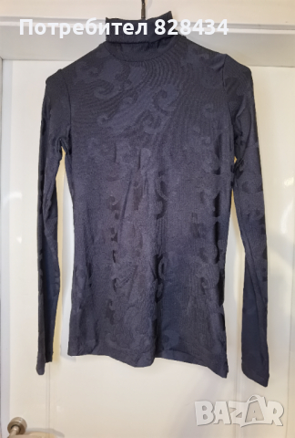 Черно релефно поло Corso Italia, снимка 13 - Блузи с дълъг ръкав и пуловери - 44956083