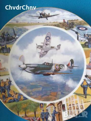 4бр Royal Doulton английска колекционерска декоративна порцеланова чиния-картина/самолети, снимка 5 - Картини - 48506197