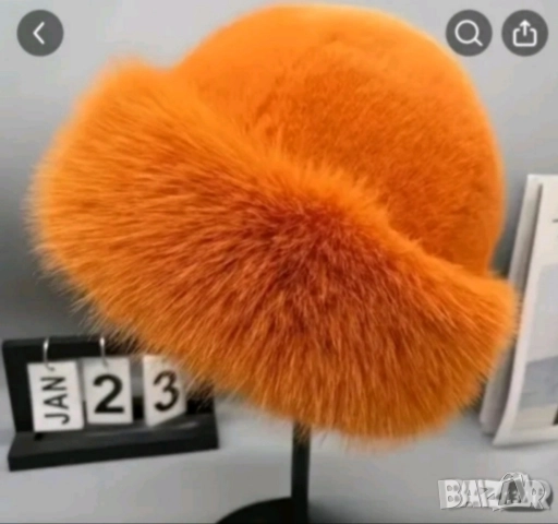 Елегантна дамска шапка с косъм 