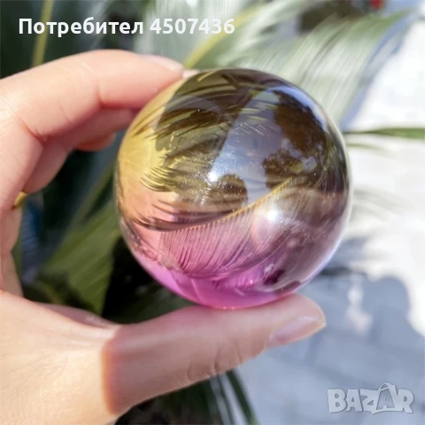 Елегантна Цветна Кристална Топка с метална стойка, снимка 3 - Декорация за дома - 50390522