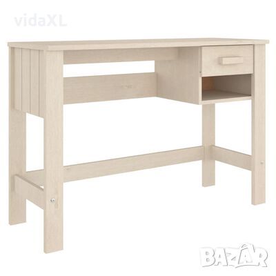 vidaXL Бюро HAMAR, меденокафяво, 110x40x75 см, борово дърво масив（SKU:340456, снимка 1