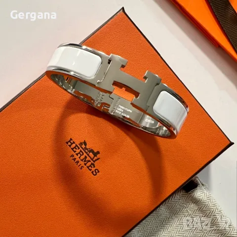 Бяла гривна Hermes, снимка 1 - Гривни - 48044091