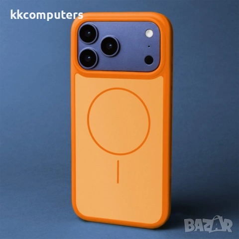 Кейс bSmart Frame Thin Magsafe, За iPhone 17 Pro Max (6.9), оранжев и Протектор, снимка 3 - Калъфи, кейсове - 54157929