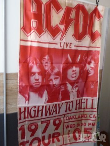 AC/DC знаме флаг tour 1979 LIve на живо постер концерт хеви метъл, снимка 2 - Декорация за дома - 45307796