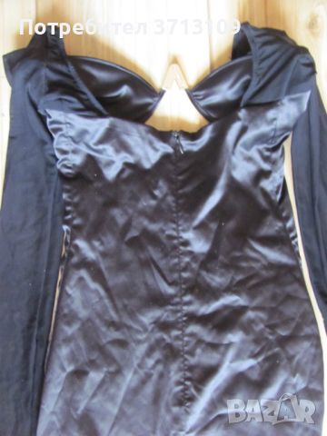 Нова с етикет черна рокля-сатен Oh Polly размер XS, снимка 5 - Рокли - 45904485