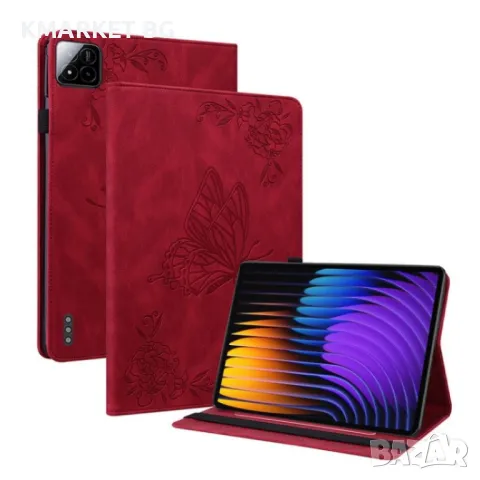 Xiaomi Pad 7 / Pad 7 Pro Butterfly Flower Кожен Калъф и Протектор, снимка 6 - Калъфи, кейсове - 48601325